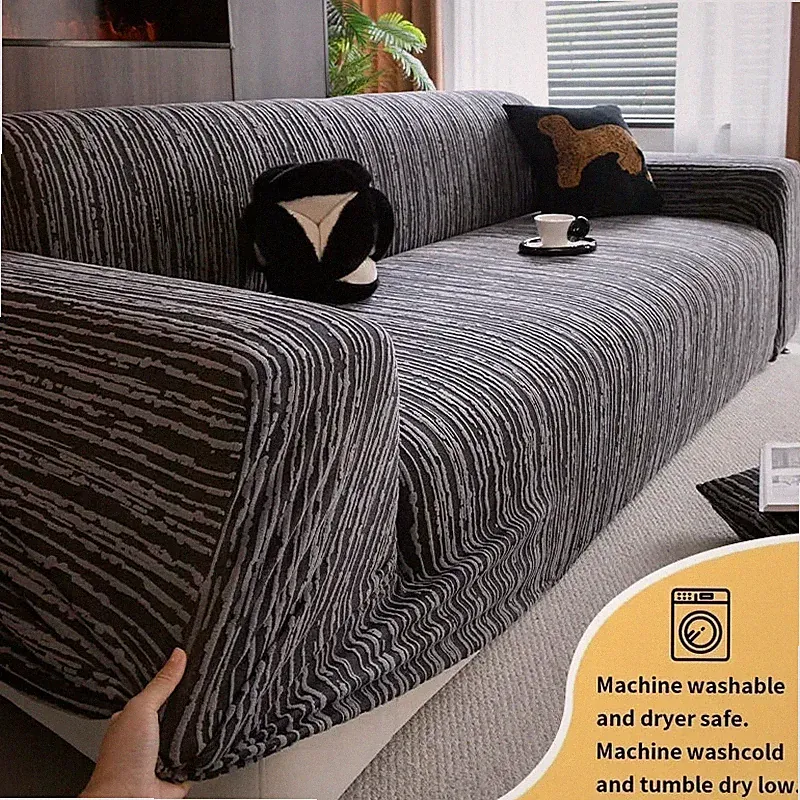 1PC-Anti Cat Scratch Sofa Cover Universal Jacquard Plush Elastic Sofa Protector