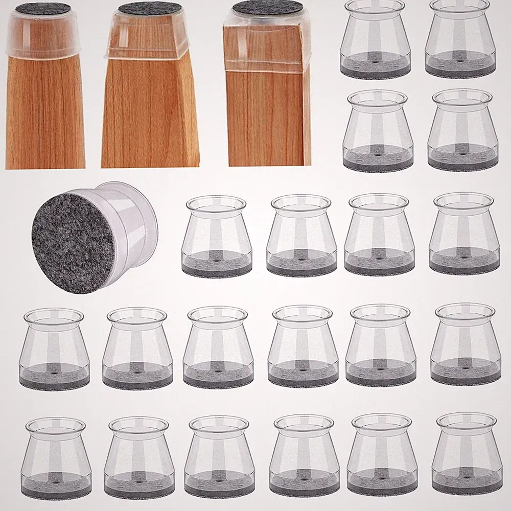 24pcs Silicone Chair Leg Floor Protectors Chair Caps Cover From Scratches &Noise