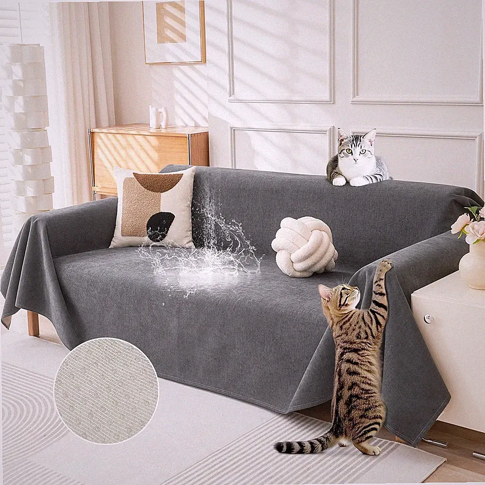Cat-Scratch Resistant Couch Cover, Waterproof Sofa Cover for 3 Cushion Couch...