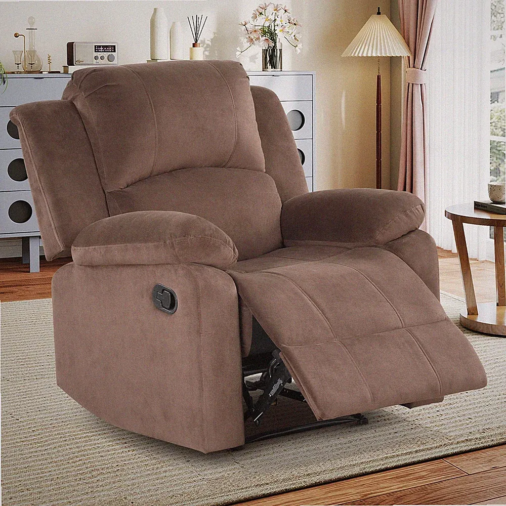 EBELLO Soft Fabric Manual Recliner Chair Heavy Duty and Safety Single Sofa Chair