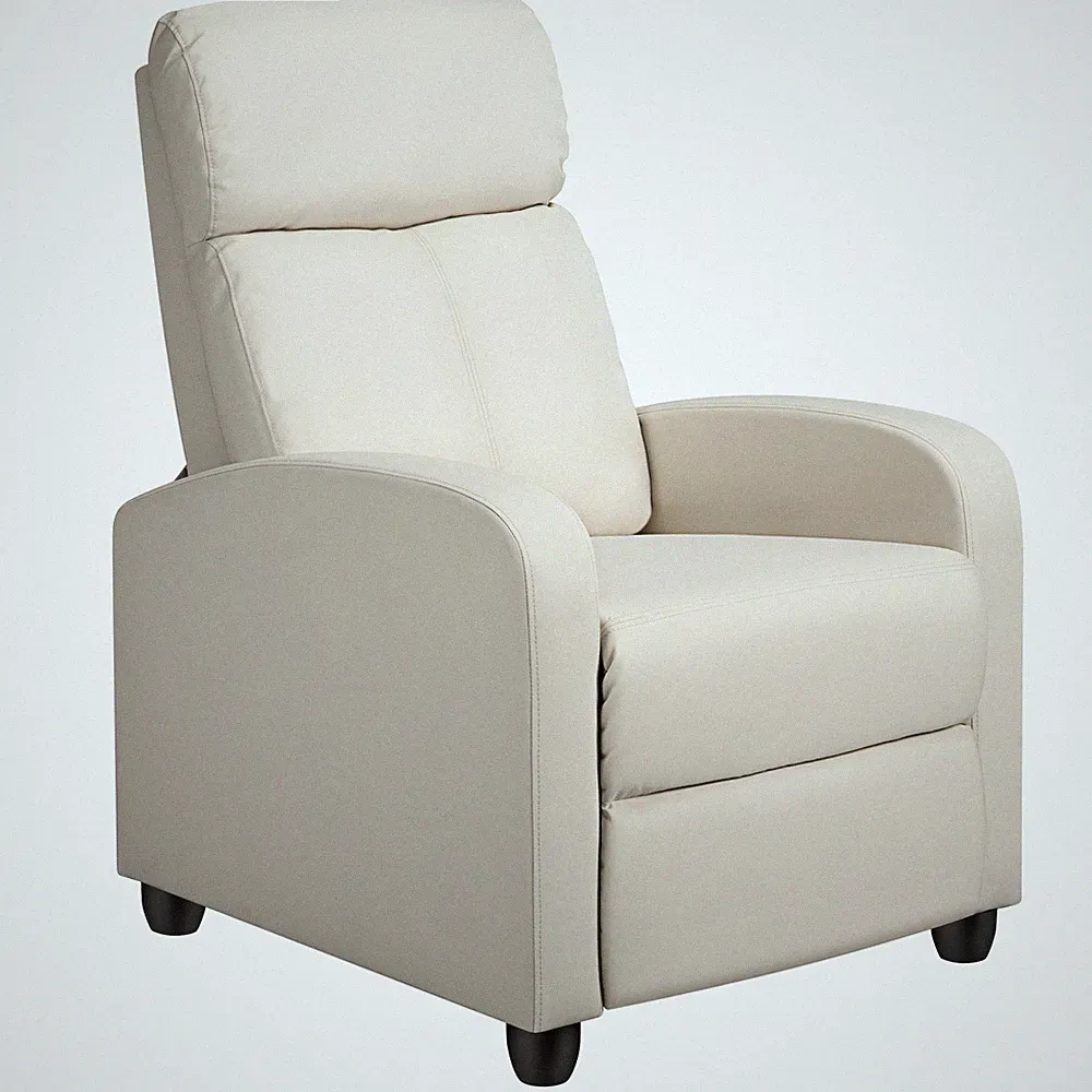 Recliner Chair PU Leather Recliner Sofa Adjustable Modern Single Reclining Chair