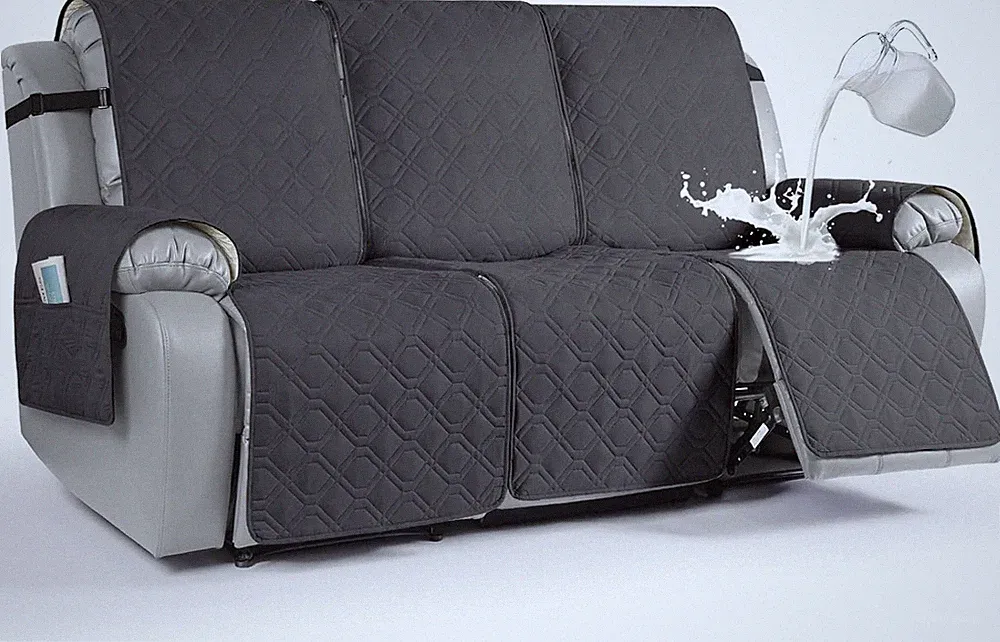Waterproof Recliner Sofa Cover for Pets, Washable Non-Slip Protector, Charcoal G